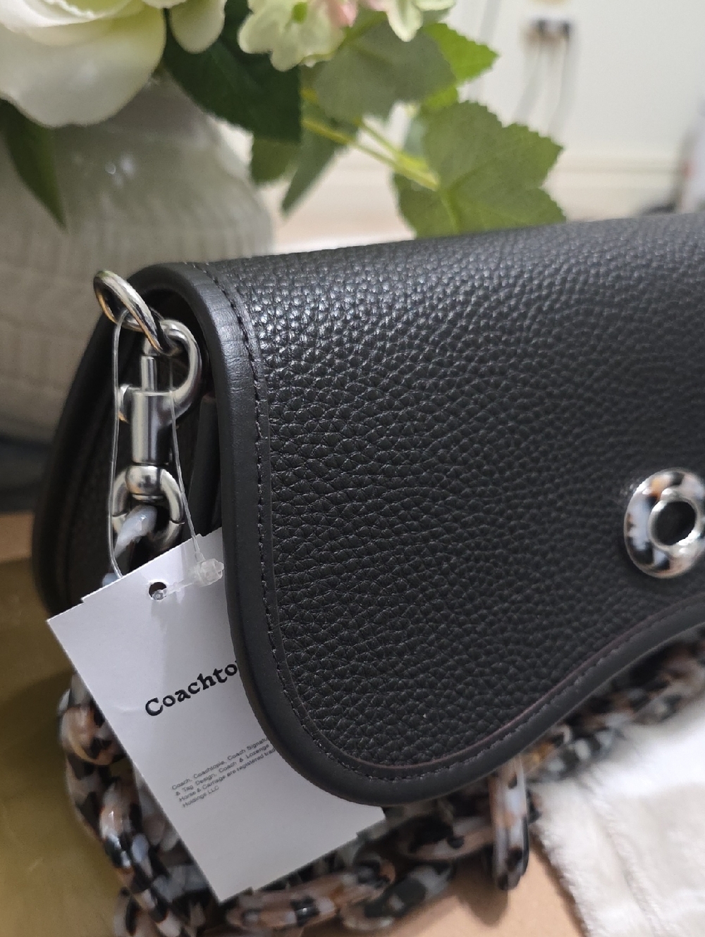 Coach Coachtopia Nwt Wavy Dinky Black Leather Shoulder Crossbody Bag - Picture 9 of 12